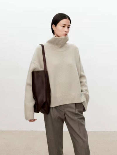 High neck cashmere sweater for women