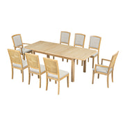 expandable 84 inch dining table set with 24 inch detachable leaves