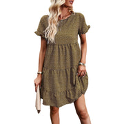 Leisure vacation printed dress with spring/summer temperament