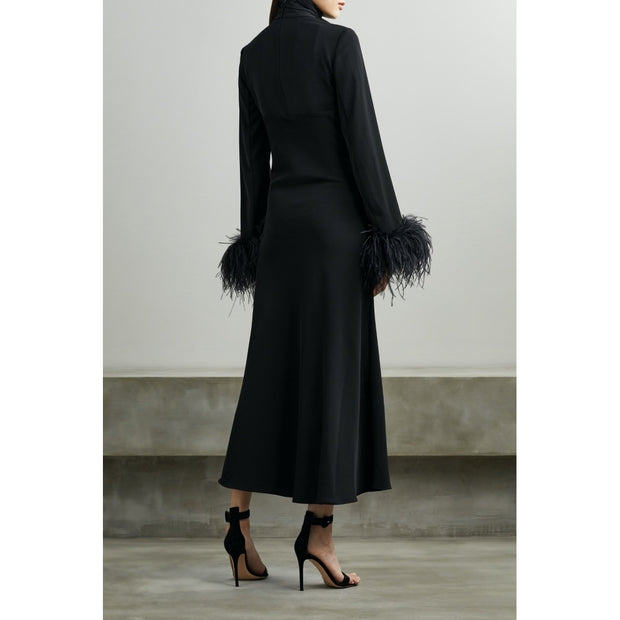 Customized  Women Black Ostrich Feather