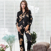 Simulated silk couple sleepwear new long sleeved