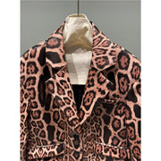 Explosive leopard print fashion genuine leather sheepskin