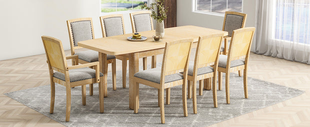 expandable 84 inch dining table set with 24 inch detachable leaves