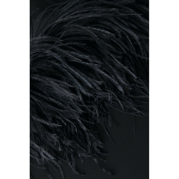 Customized  Women Black Ostrich Feather