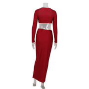 European and American long sleeved long skirt set,