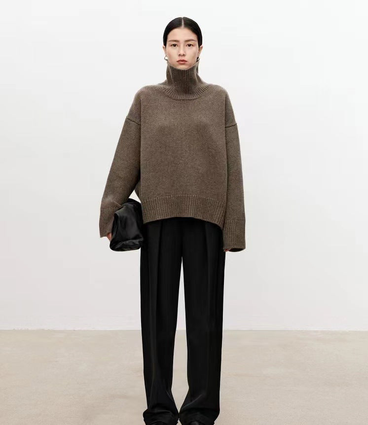 High neck cashmere sweater for women