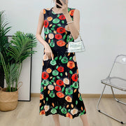 Printed high-end seaside vacation beach sleeveless vest skirt