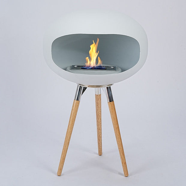 Tall fireplace real stove outdoor interior decoration