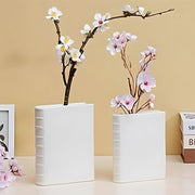 Book Vase - Ceramic, Cute & for Home Decor, with Flower
