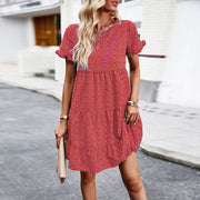 Leisure vacation printed dress with spring/summer temperament