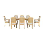 expandable 84 inch dining table set with 24 inch detachable leaves