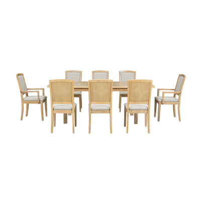 expandable 84 inch dining table set with 24 inch detachable leaves