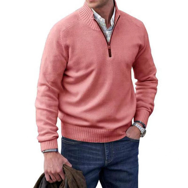 Men's Zipper Stand up Collar Sweater