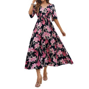 Women's Spring/Summer Vacation Casual Printed Split Dress