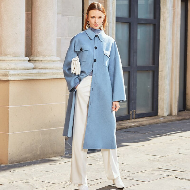 winter  wool double woolen coat women