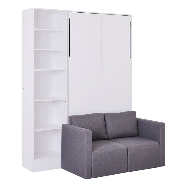 Twin Size Murphy Bed Wall Bed with Sofa,with Shelves