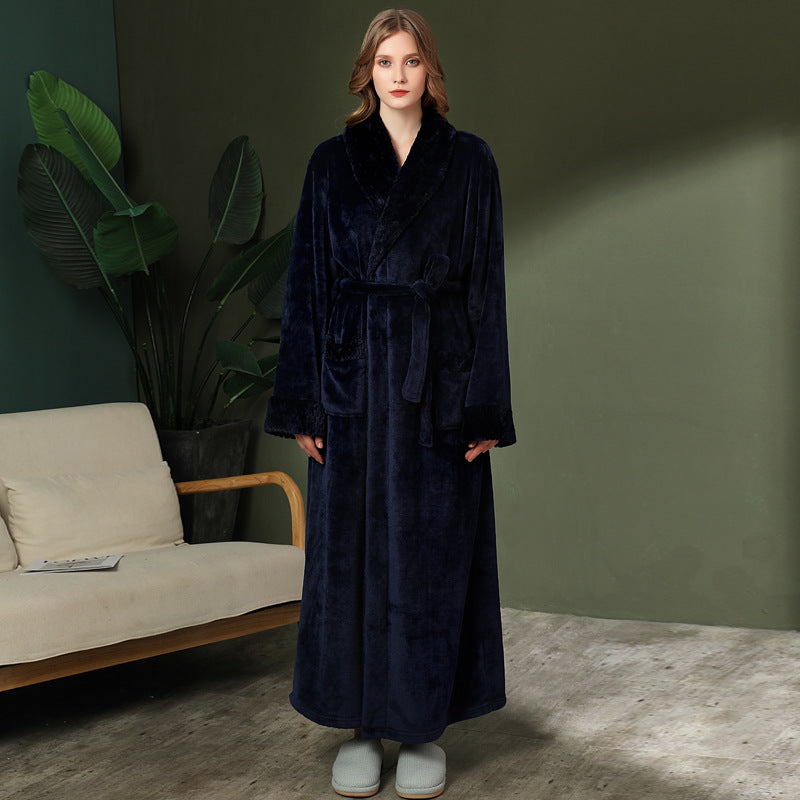 Women's double-sided thick couple bathrobe