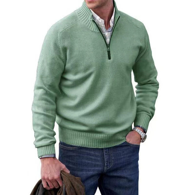 Men's Zipper Stand up Collar Sweater