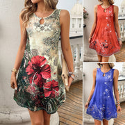 Women's casual summer vacation sleeveless printed dress