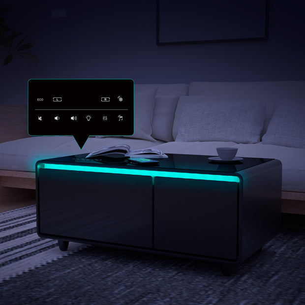 Modern Smart Coffee Table with Built-in Fridge