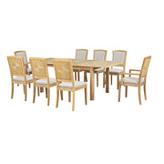 expandable 84 inch dining table set with 24 inch detachable leaves