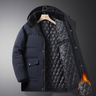 Coat men's winter new style with added velvet