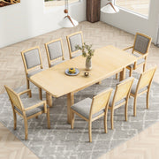 expandable 84 inch dining table set with 24 inch detachable leaves