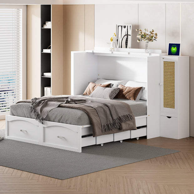 Large Murphy bed wall mounted bed with drawers