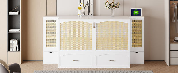 Large Murphy bed wall mounted bed with drawers