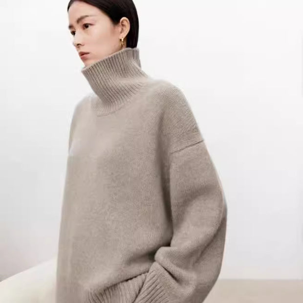 High neck cashmere sweater for women