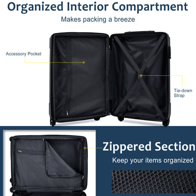 Hardshell Luggage Sets 3 Piece Carry-on Suitcases with Wheels