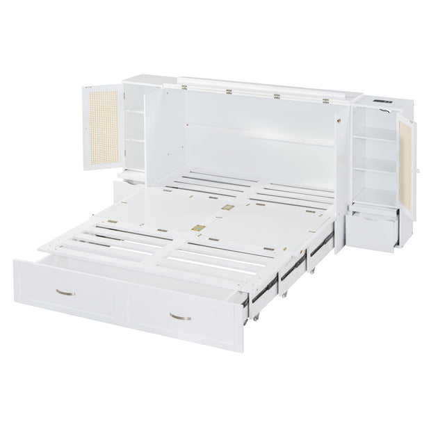 Large Murphy bed wall mounted bed with drawers