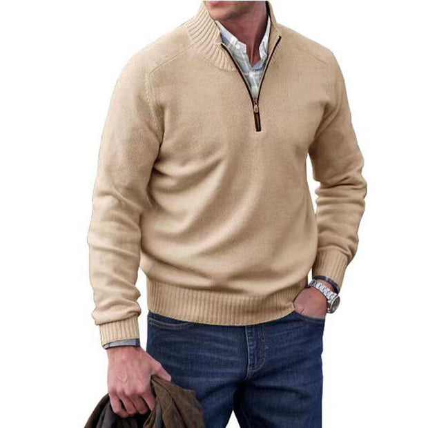 Men's Zipper Stand up Collar Sweater