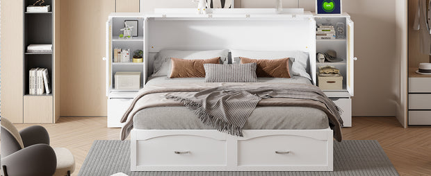 Large Murphy bed wall mounted bed with drawers