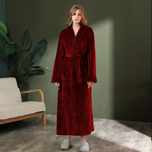 Women's double-sided thick couple bathrobe