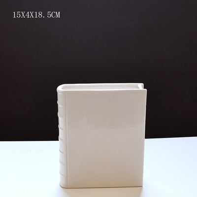Book Vase - Ceramic, Cute & for Home Decor, with Flower
