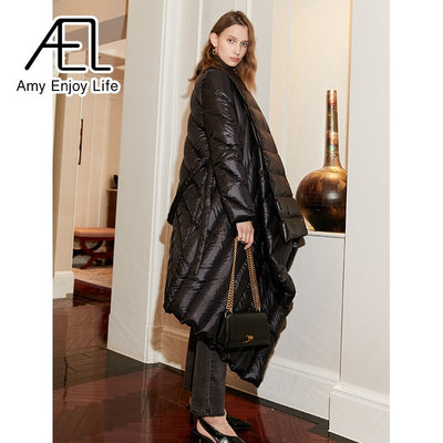 Belt Down Jacket Women Winter
