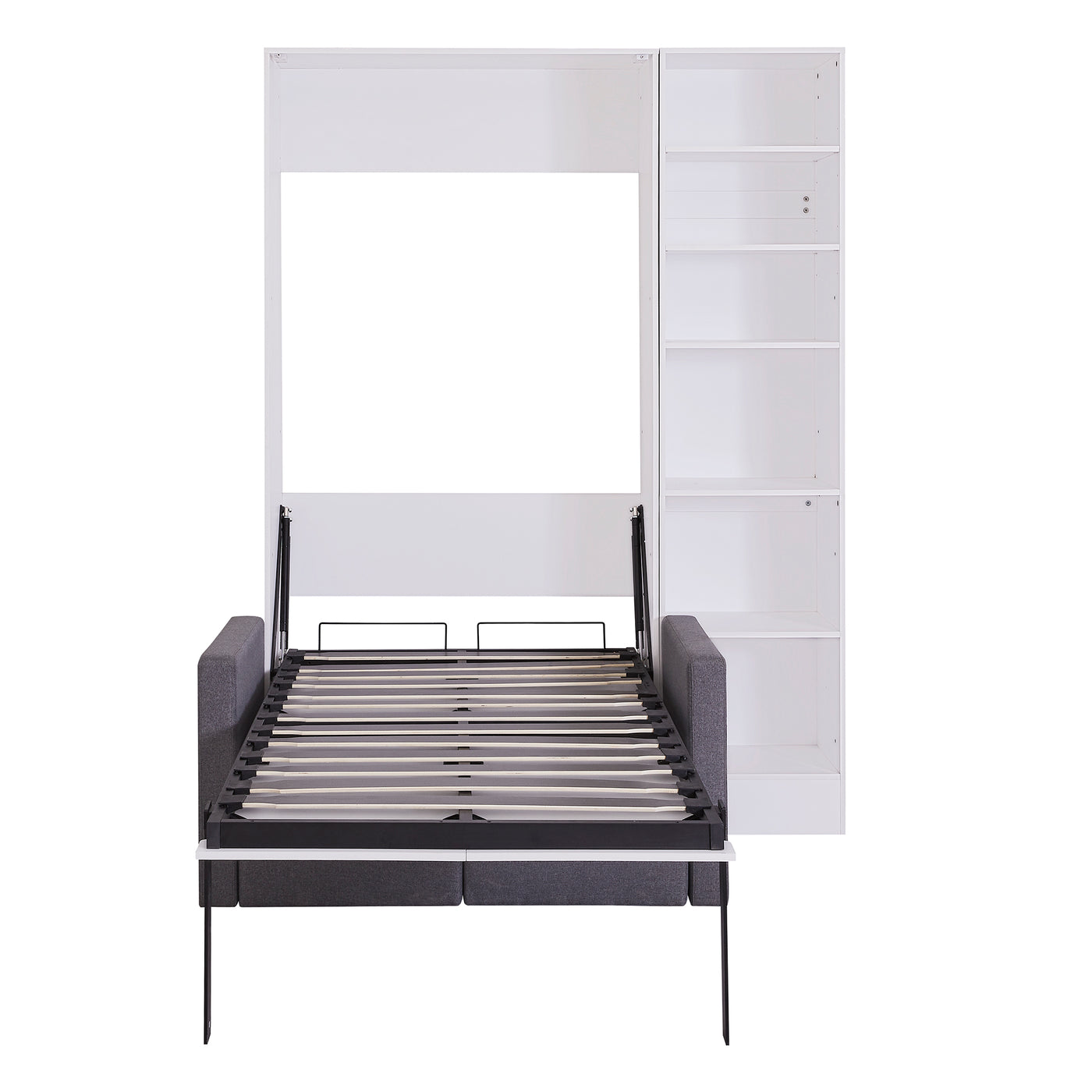 Twin Size Murphy Bed Wall Bed with Sofa,with Shelves