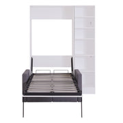 Twin Size Murphy Bed Wall Bed with Sofa,with Shelves