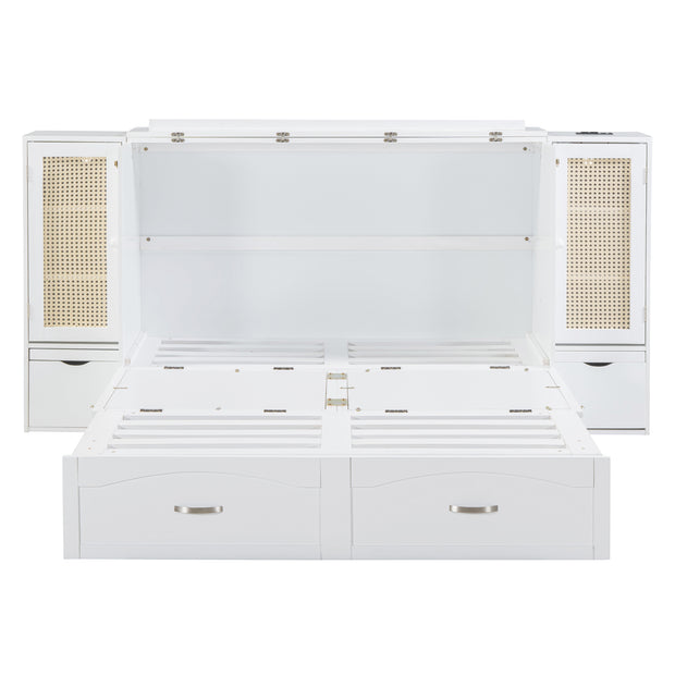 Large Murphy bed wall mounted bed with drawers