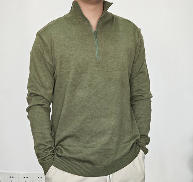 Men's Zipper Stand up Collar Sweater