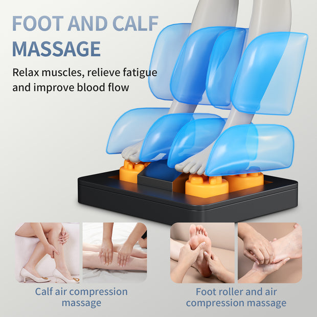 Full body deep tissue massage chair, foot massage,