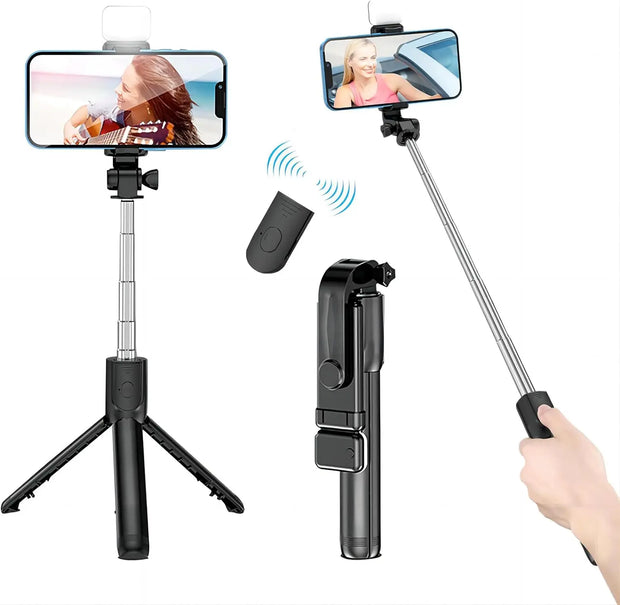 Selfie Stick with Fill Light Extendable