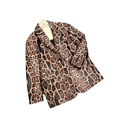 Explosive leopard print fashion genuine leather sheepskin