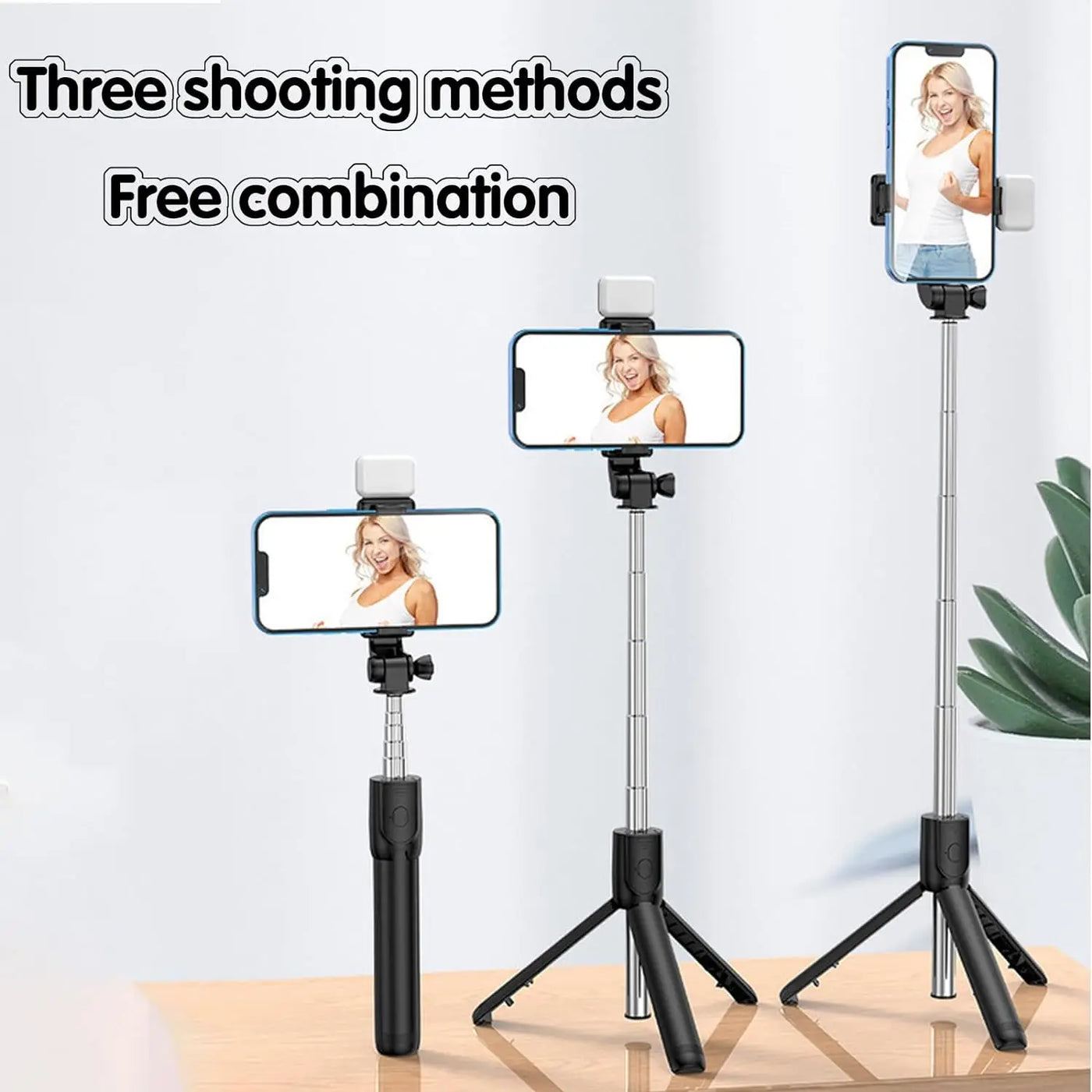 Selfie Stick with Fill Light Extendable