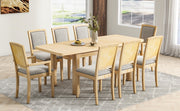 expandable 84 inch dining table set with 24 inch detachable leaves