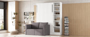 Twin Size Murphy Bed Wall Bed with Sofa,with Shelves