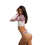 New Bikini European and American Sexy Split Flower