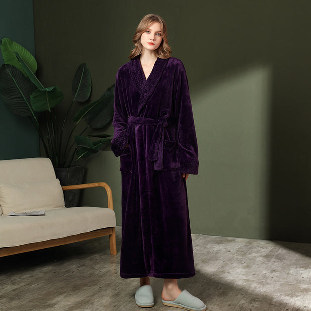 Women's double-sided thick couple bathrobe