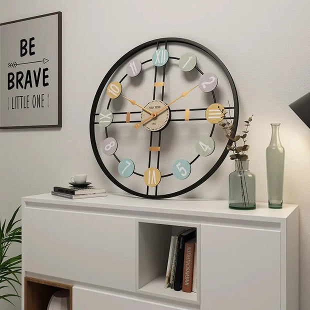 Metal Roman Numeral DIY Decor Wall Clock